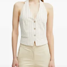 Топ в полоску с пуговицами Топ в полоску с пуговицами