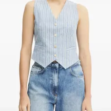 Полосатый жилет на пуговицах