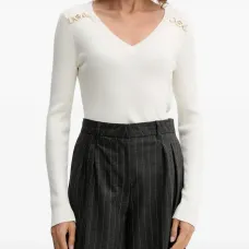 Топ с V-образным вырезом и украшениями Топ с V-образным вырезом и украшениями