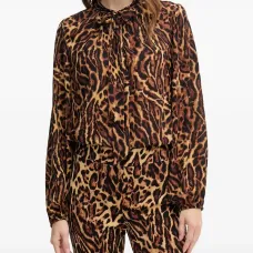 Топ с бантом и анималистичным принтом