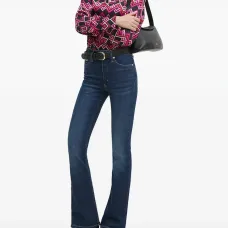 Блузка с геометрическим принтом и V-образным вырезом