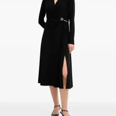 Платье миди с разрезом и цепочками