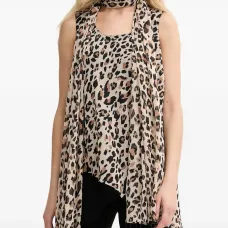 Топ с бахромой и анималистичным принтом