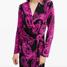 Платье миди с принтом "пейсли" и завязкой