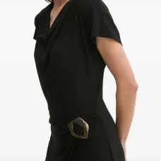 Комбинезон с драпировкой и пряжкой