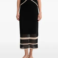 Юбка в полоску с ажурным узором