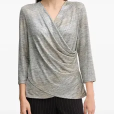 Блуза с драпировкой и V-образным вырезом