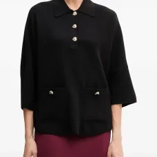 Топ-поло с отделкой пуговицами Топ-поло с отделкой пуговицами