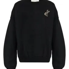 Свитер с вышитым логотипом и круглым вырезом