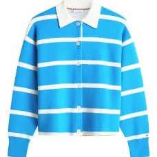 Кардиган в полоску с воротником