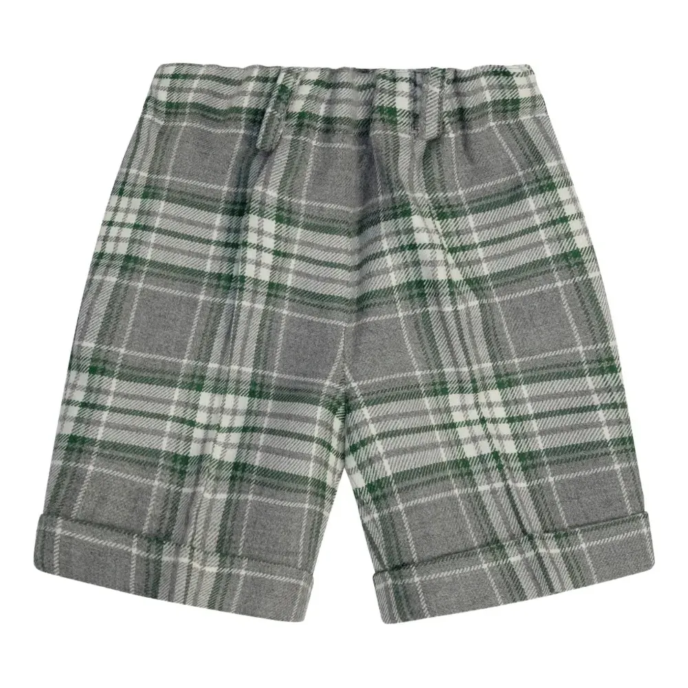 Шорты в тартан с манжетами