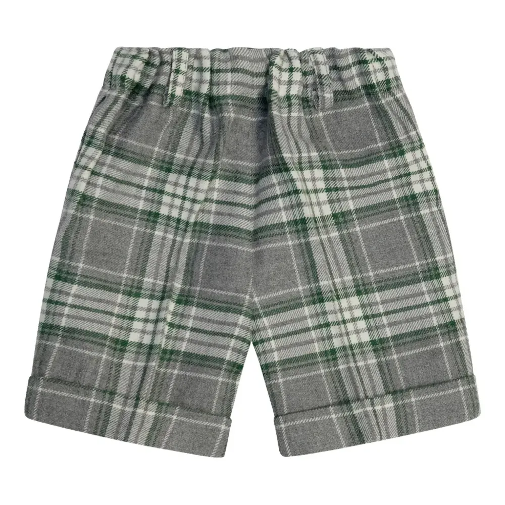 Шорты в тартан с манжетами
