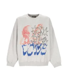 Свитшот с круглым вырезом и графическим принтом