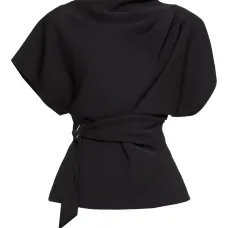 Драпированный топ с поясом Драпированный топ с поясом