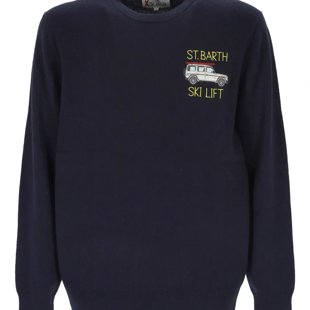 Вышитый свитер с круглым вырезом