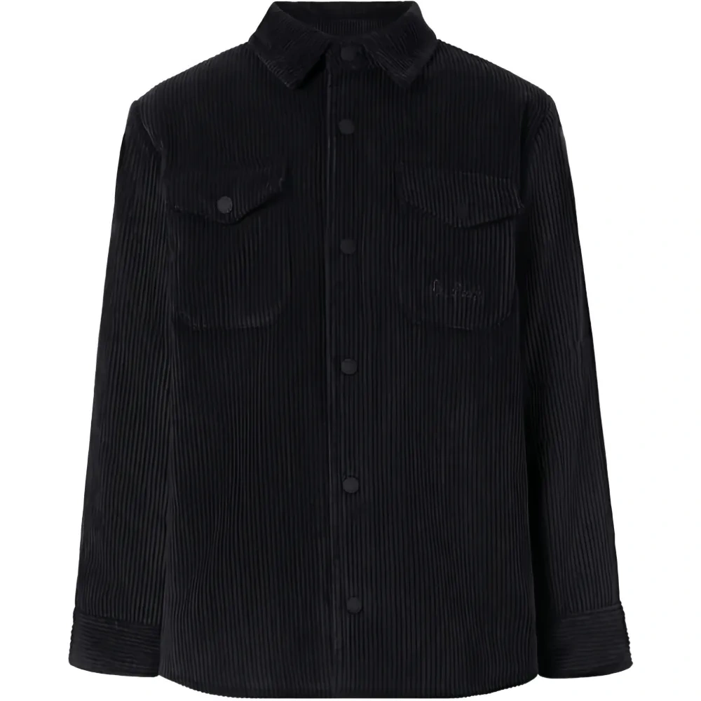 Рубашка из вельвета с накладными карманами