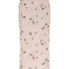 Расшитая бисером юбка-карандаш с цветочным узором