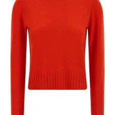 Укороченный свитер с круглым вырезом