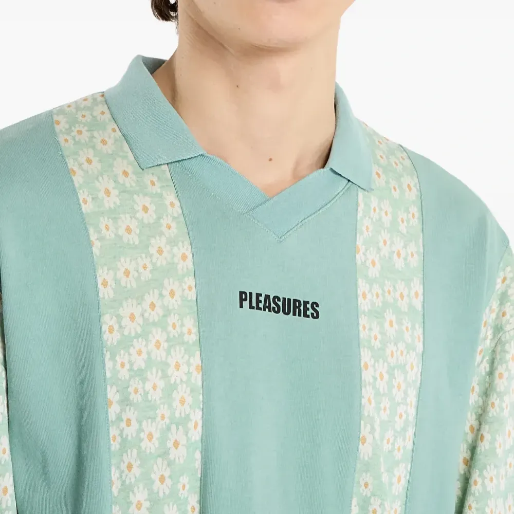 Свободный свитшот с цветочным принтом и V-образным вырезом