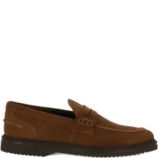 Коричневые кожаные лоферы