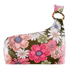 Топ бикини с асимметричными бретелями и цветочным принтом