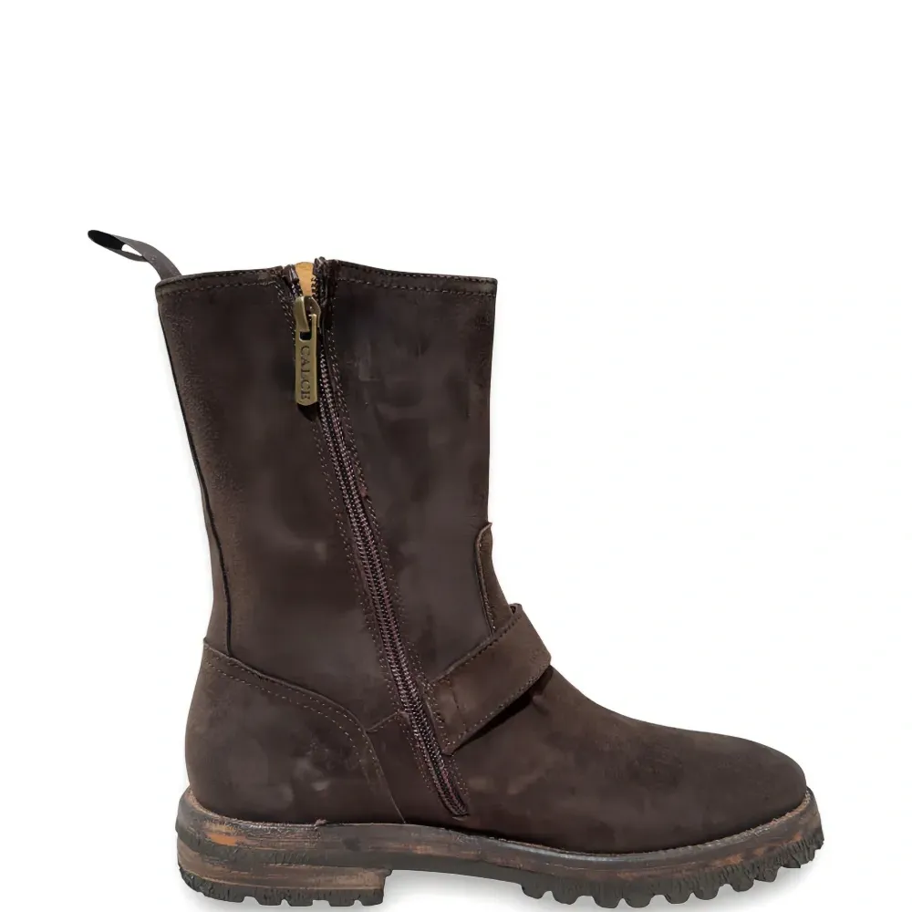 Ботинки байкерские на молнии с пряжками