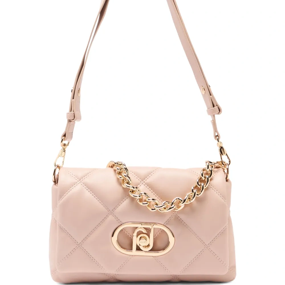 Стеганая сумка на плечо LaPuffy с металлическим логотипом Стеганая сумка на плечо LaPuffy с металлическим логотипом