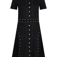 Вязаное мини-платье с декоративными заклёпками