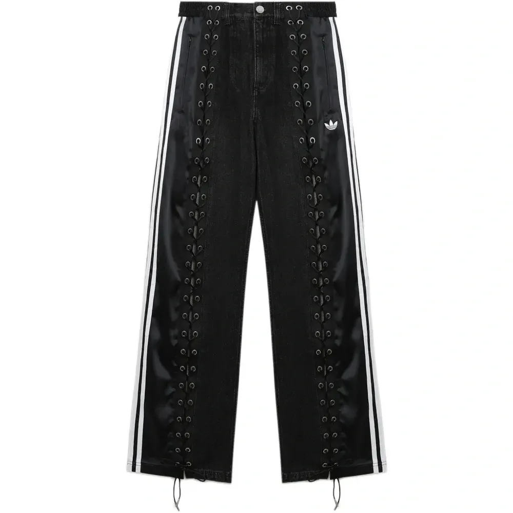 Брюки с шнуровкой и тремя полосками