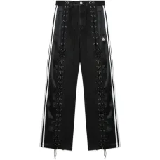 Брюки с шнуровкой и тремя полосками