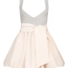 Трикотажное мини-платье без рукавов