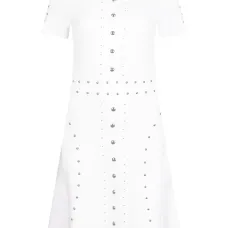 Вязаное мини-платье с заклепками