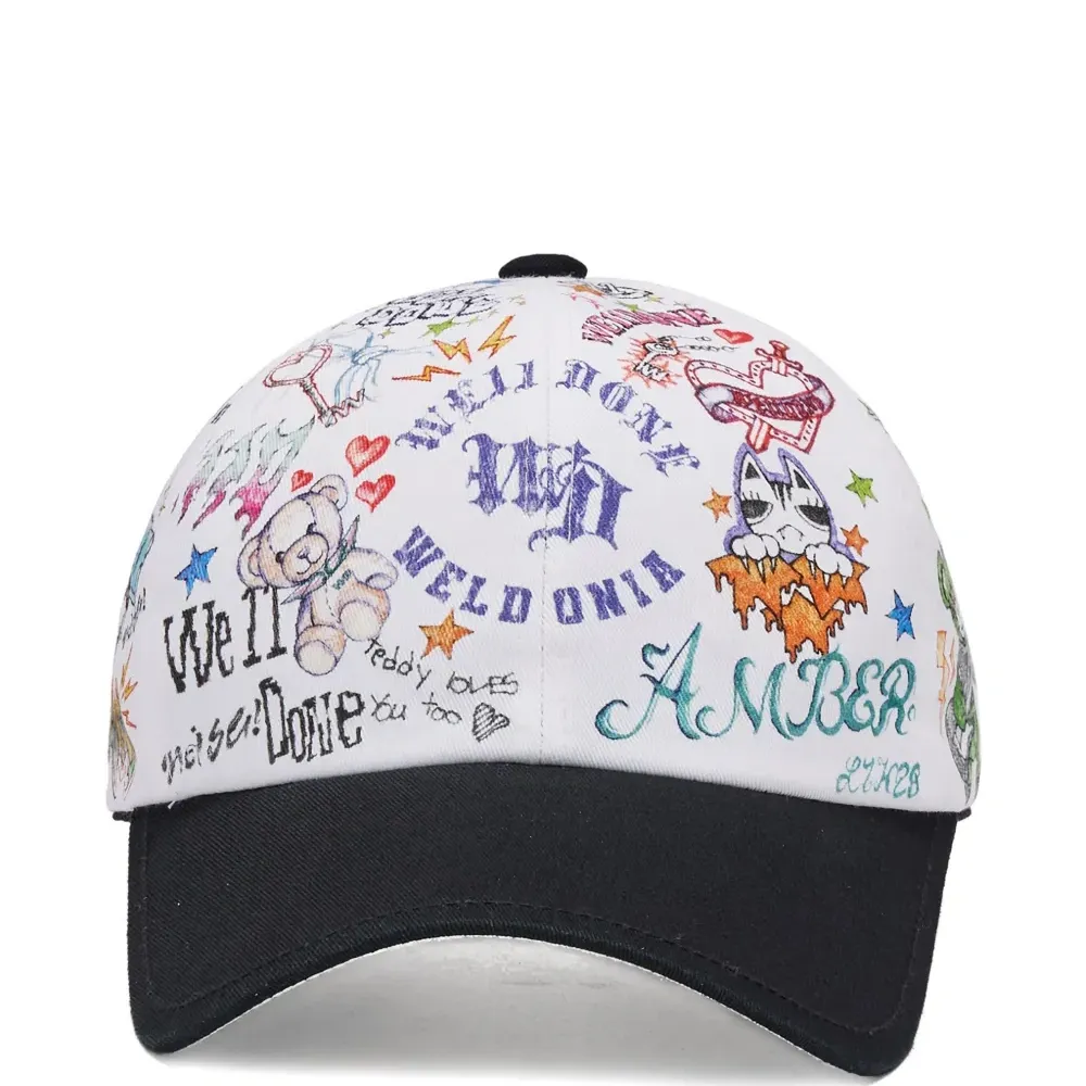 Бейсболка с принтом-дудлом