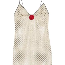 Мини-платье с аппликацией в горох