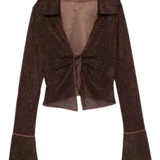 Топ с расклешёнными рукавами и завязкой