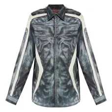 Рубашка с принтом на молнии