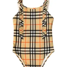 Купальник в клетку с оборками