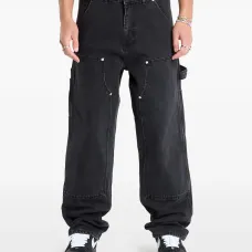 Джинсы из денима с двойными наколенниками и мультяшным принтом Джинсы из денима с двойными наколенниками и мультяшным принтом