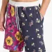 Спортивные шорты с цветочным принтом в технике пэчворк