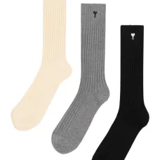 Комплект из трех пар носков с вышитым логотипом