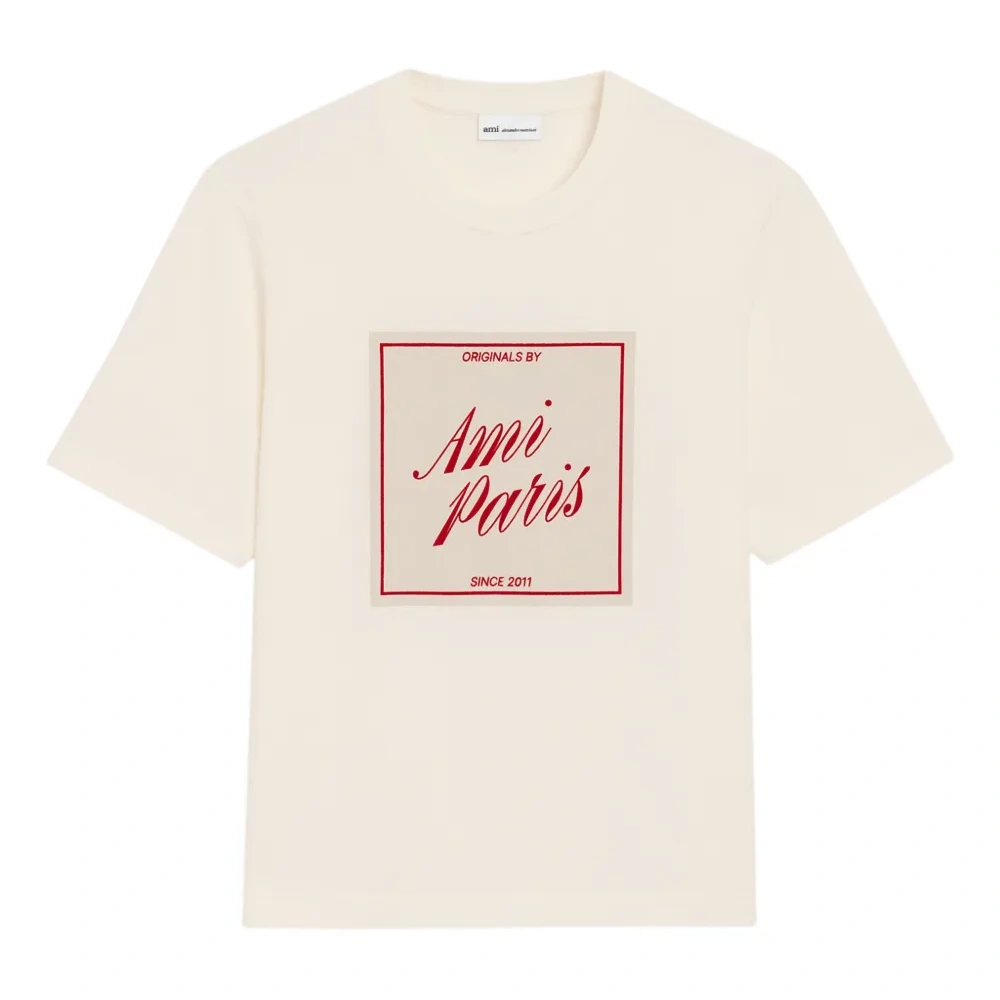 Унисекс хлопковая футболка Ami Paris с принтом Heritage