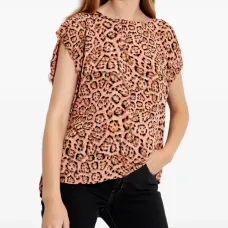 Футболка с принтом под животное и завязками