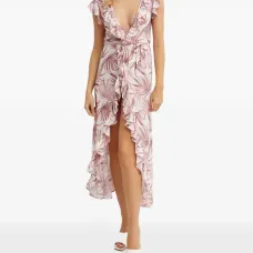 Асимметричное платье с принтом "пальмы" Lizzie Асимметричное платье с принтом "пальмы" Lizzie