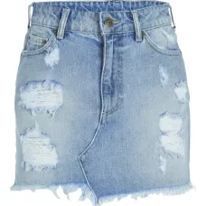 Мини-юбка с потертостями и необработанным краем Мини-юбка с потертостями и необработанным краем