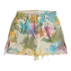 Юбка с эффектом тай-дай и необработанным краем