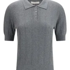 Топ-поло с пуговицами и рукавами-буфами Топ-поло с пуговицами и рукавами-буфами