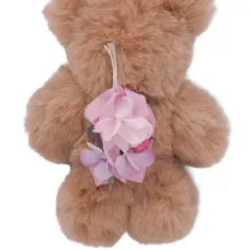 Брелок-аксессуар из искусственного меха с цветочным узором