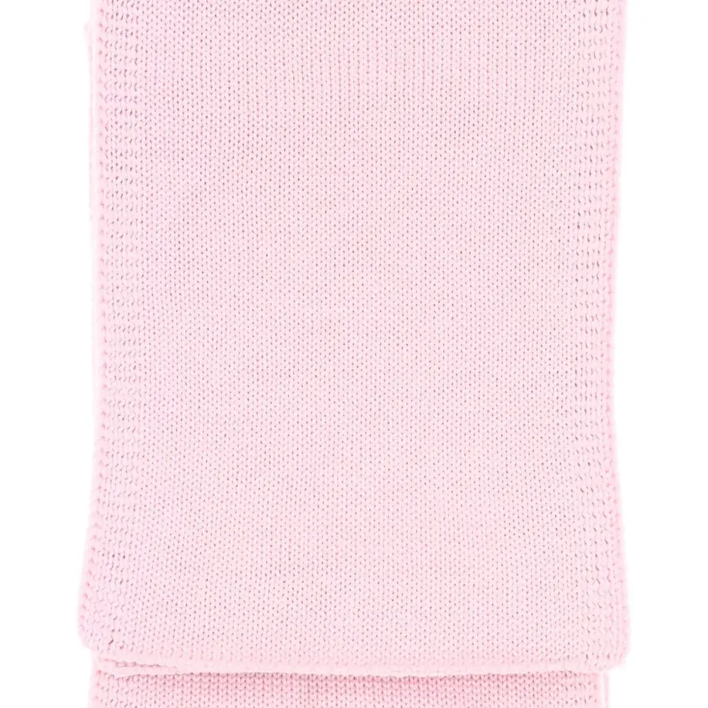 Розовый вязаный шарф