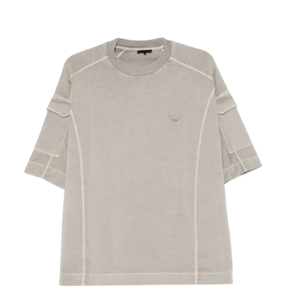 Футболка с вышитым логотипом и круглым вырезом