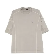 Футболка с вышитым логотипом и круглым вырезом